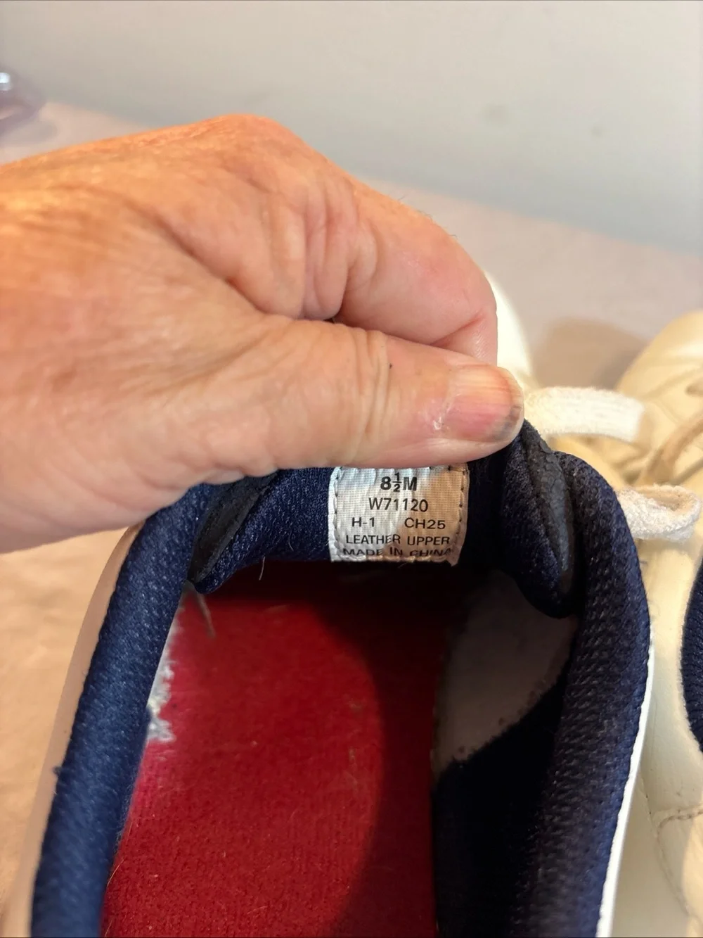 Tommy Hilfiger Women’s White Leather Sneakers with Navy Lining and Flag Accent